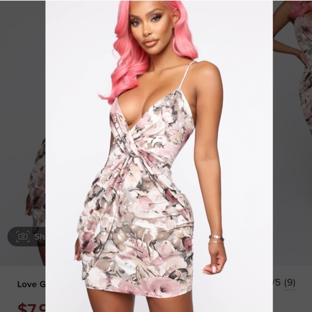 Fashion Nova Love Growth Mini Dress In Grey Combo